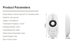 Điều Khiển Từ Xa Gledopto 2.4G RF, Bộ Điều Khiển Từ Xa 4 Vùng Với Đèn <span class=keywords><strong>LED</strong></span> Đơn Màu Trắng Và Một Màu Cho ZigBee Pro <span class=keywords><strong>Series</strong></span> - Product Image 4