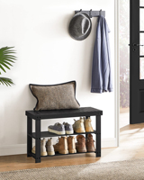 Meuble à chaussures moderne extensible en bambou pour couloir et salon, autoportant et durable