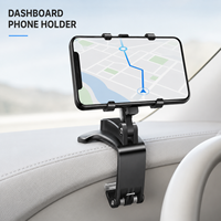 Soporte para Teléfono de Coche con Abrazadera de Resorte para Salpicadero, Rotación 360°, Plegable, Soporte de Navegación con Agarre de Cuatro Esquinas para Visualización HUD