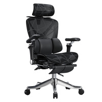 Chaise ergonomique en nylon avec support lombaire, chaise d'ordinateur, chaise de jeu à domicile, chaise inclinable pour longues heures de siège, chaise de sieste, siège de bureau pour hommes