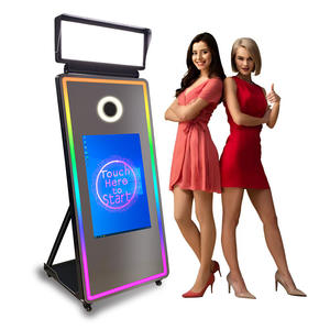 Cabina de Fotos con Pantalla Táctil para Selfies DSLR, Espejo Mágico de 65 Pulgadas con Cámara, Impresora y Luz de Relleno Opcional - Product Image 1