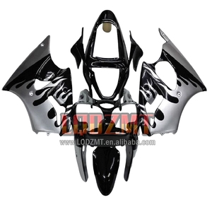 Cuerpo de inyección para <span class=keywords><strong>KAWASAKI</strong></span> <span class=keywords><strong>NINJA</strong></span> ZX 6R <span class=keywords><strong>636</strong></span> ZX636 <span class=keywords><strong>ZX6R</strong></span> 00 01 02 37LQ.61 2000 2001 Carenado de llamas de plata de la ZX-6R 600CC <span class=keywords><strong>2002</strong></span> - Product Image 1