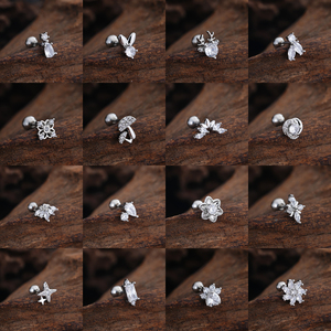 10 pièces/ensemble 20G acier inoxydable dames mode Zircon pierre CZ Cartilage boucle d'oreille hélice conque Lobe Tragus goujon oreille Piercing bijoux - Product Image 3