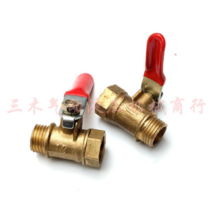 Válvula de bola Lousheng de 3/8 pulgadas con rosca interna y doble rosca externa de cobre puro para compresor de aire - Product Image 3
