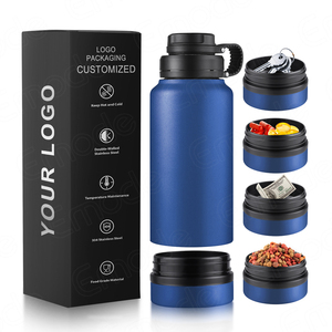 Bán hàng nóng nâng cấp 25oz chai nước chó với 5oz container thực phẩm, con chó bát gắn liền với thép không gỉ cách điện du lịch chai - Product Image 5