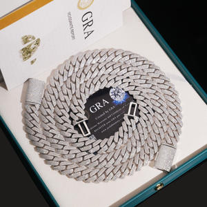 Cadena de Plata de Ley 925 de 14MM 16MM con Certificado GRA, Collar Iced Out de Moissanita VVS, Cadena Cubana para Regalo, Joyería Hip Hop - Product Image 3