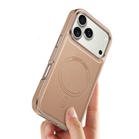 Étui en cuir à cadre souple de placage d'affaires de luxe pour iPhone 17/17 Air/ 17 Pro Max couverture antichoc de Charge sans fil magnétique