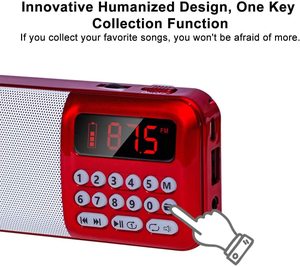 新型便携式收音机接收器，带可充电电池的数字调频收音机，带低音的完美音质MP3 - Product Image 3