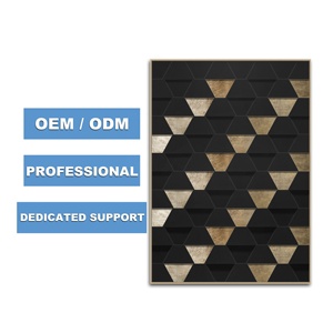 Decorazione per la casa 3d arti murali astratta geometrica fatta a mano in legno intagliato decorazione pittura moderna in rilievo arenaria - Product Image 1