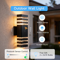 Applique murale LED double tête longue bande étanche IP65 en plastique ABS pour couloir et cour
