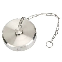Tapa ciega sanitaria de acero inoxidable pulido DIN con superficie lisa y rosca interna con cadena para accesorios de tubería