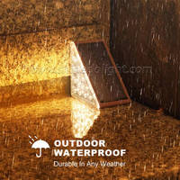 Lampe solaire LED pour marches, lumière solaire pour escaliers, lumière solaire extérieure étanche pour jardin, escaliers, terrasse, éclairage décoratif