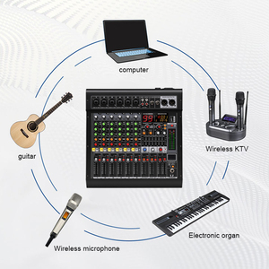 Consola Mezcladora de Audio Profesional para <span class=keywords><strong>DJ</strong></span> <span class=keywords><strong>MC</strong></span>-6 de 6 Canales con 99 Efectos DSP, USB, BT, Alimentación Phantom de 48V para Eventos de Iglesia y Sonido en Vivo - Product Image 3