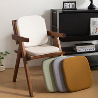 Coussin de chaise en mousse à mémoire de forme, carré, à coins arrondis, à rebond lent, avec particules antidérapantes pour fauteuil