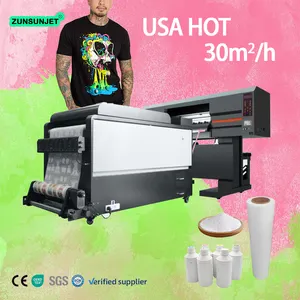 ZUNSUNJET Printer Machine Set Up 5 Head I3200 Roll T Shirt Printing Printer With Power Shaker Heat Transfers Printer