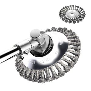 Tête de débroussailleuse à <span class=keywords><strong>roue</strong></span> en acier pour désherbage de jardin, brosse à herbe de 6/8 pouces pour <span class=keywords><strong>tondeuse</strong></span> à gazon et outil électrique - Product Image 2