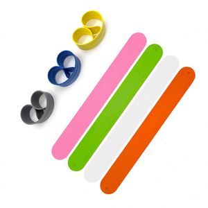 Custom Logo Diy Design Reflective Waterproof Screen Printed Snap Silicone <b>Slap</b> <b>Bracelets</b> for Promotional Gifts - Product Image 4