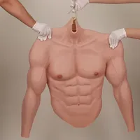 Costume en silicone réaliste pour hommes, corps entier, poitrine et bras, faux muscles, costume de cosplay, shapewear, en stock, adultes, personnalisé