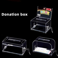 Klare Acryl Stimmzettel Spenden box mit Schloss Sammel box Acryl Spende Charity Box Vorschlag Stimmzettel Münze Namens karte Fall