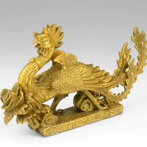Venta directa de fábrica latón puro Phoenix Feng Shui adornos cobre Phoenix auspicioso regalos de boda adornos de decoración del hogar