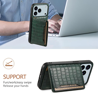 Funda de Teléfono de Lujo de PU con Soporte y Ranuras para Tarjetas, Antigolpes y Antihuellas, Compatible con 18/17/16/15/14/13/12