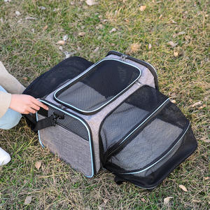 Mochila portátil grande y acogedora, cochecito de tela aprobada por la aerolínea, asiento de coche para gatos, perros, portador de mascotas de viaje, patrón de animales, mascotas seguras - Product Image 4