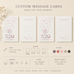 Tarjeta de Felicitación Delicada con Dibujo <span class=keywords><strong>a</strong></span> Mano de Mariposa y Gesto de Amor, Tarjeta Plana Personalizada Impresa para Regalo de Novio o Novia - Product Image 5