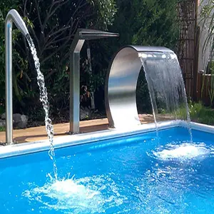2022 new design swimming pool stainless steel fountain spout water falls