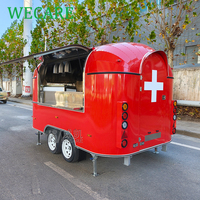 WECARE Remorque de bar mobile personnalisée pour smoothies, limonades, kebabs, sandwichs, burgers, crêpes, camion de restauration rapide avec équipement de cuisine complet