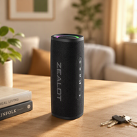 ZEALOT S56 40W Haut-parleur sans fil portable stéréo fort IP67 Haut-parleurs étanches avec basses profondes/lumière LED/carte TF/AUX/haut-parleur TWS