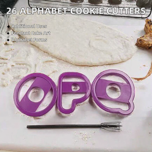 Emporte-pièces en plastique écologiques, 26 pièces, alphabet et lettres, pour fondant, glaçage, pâtisserie, décoration de gâteaux - Product Image 2
