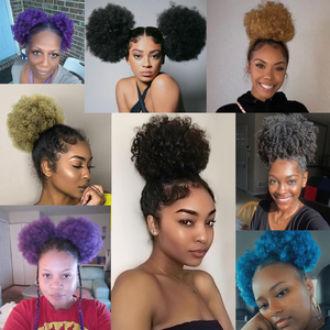 <span class=keywords><strong>Chignon</strong></span> <span class=keywords><strong>Afro</strong></span> court avec cordon de serrage pour femmes noires, extension synthétique bouclée crépue, petit <span class=keywords><strong>chignon</strong></span> <span class=keywords><strong>afro</strong></span>, extension Caterpillar naturelle 50g - Product Image 6
