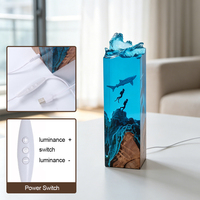 Lampe de bureau en résine époxy géante en forme de requin baleine, avec USB et variateur d'intensité, pour les amateurs de plongée, cadeau souvenir