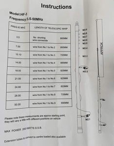 Antena de Radio Móvil para Auto, Multibanda HF Ajustable de 3-50Mhz, 50 Ohm, Polarización Vertical, Tipo Whip con Radiación Omnidireccional - Product Image 5