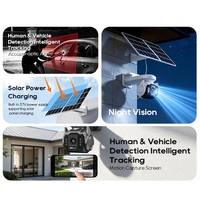 Caméra Wifi Dôme 360° 3MP Étanche Audio Bidirectionnel Vision Nocturne Couleur Intégrale Design Batterie Intégrée 10400mAh