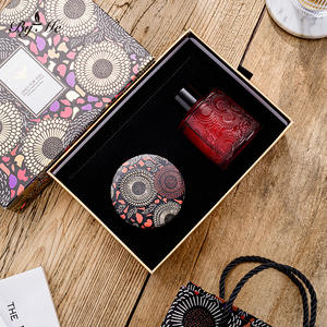 Coffret Cadeau de Luxe en Verre Gaufré pour Aromathérapie, Bougie en Cire de Soja et Diffuseur à Bâtonnets, Idéal pour Hôtels et Maisons - Product Image 3
