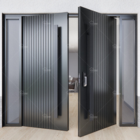Canada standard luxe noir entrée principale double porte hall principal double porte haute sécurité pare-balles extérieur double portes