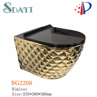 SDAYI luxe en céramique or et noir commode électrolytique chaise de toilette musulman une pièce tenture murale toilette