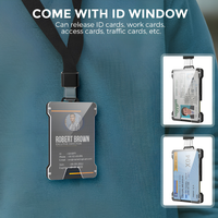 Dompet Kartu Minimalis Aluminium Anti-RFID yang Ramping dengan Jendela ID Serat Karbon Dompet Pria Tempat Kartu