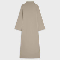 Nouvelle Robe Jersey Design Personnalisé 2026, Robe Musulmane Mi-Col Roulé, Abaya Longue Couleur Unie pour l'Aïd al-Fitr