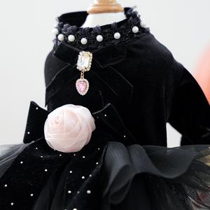 Perlengkapan Hewan Peliharaan <span class=keywords><strong>2026</strong></span> Musim Gugur Musim Dingin Pakaian Hewan Peliharaan Halloween Anjing Kecil Kucing Pakaian Hewan Peliharaan Baru Gaun Pengantin Sahara Rose Hitam Rok Kain Kasa - Product Image 5
