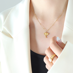 Wholesale New Fashion Fine Jewelry Ball Gold Plated <b>Chain</b> Stainless Steel <b>Initial</b> Elephant Pendant Necklace Women Party - Product Image 6