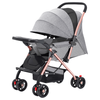 Poussette Bébé en Lin Pliable et Portable avec Poussette Détachable E3 Âges et Plateau Repas - Vente Directe Usine