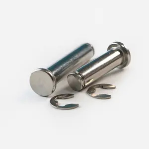 304 thép không gỉ trục phẳng đầu chốt chân với rãnh trục circlip pin định vị hình trụ Pin m3m4m5m6m8m10m12