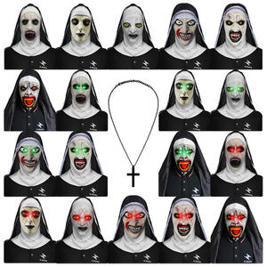 Série de masques d'horreur The Nun, pour bals masqués, couvre-chefs fantomatiques pour films et télévision, accessoires de farce pour fêtes d'Halloween - Product Image 1