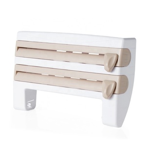 Organisateur de cuisine de style minimaliste, support mural pour essuie-tout avec rangement pour film alimentaire, support pour couteaux, accessoires de cuisine - Product Image 1