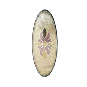Insertos de Vidrio Ovalados con Patrón de Flor de Hielo y Plomo Plateado para Puerta de Entrada Principal - Product Image 2