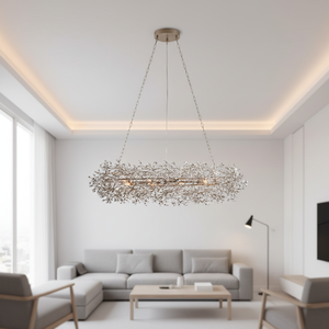 Lampadario <span class=keywords><strong>Fiore</strong></span> in Stile Americano Nordico Moderno, Nuovo Design di Lusso, Lampadario a Sospensione in Cristallo a Forma di Ramo d'Albero - Product Image 1
