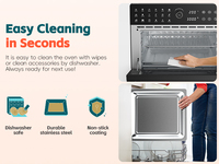 Four à friture sans huile électrique intelligent 30L, 18 programmes prédéfinis + surface tactile sécurisée 60°C, économe en énergie pour usage domestique