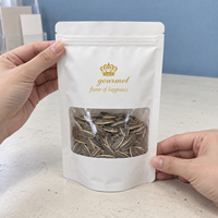 Sachet d'emballage alimentaire mat avec fenêtre transparente, fermeture éclair refermable, pour snacks, noix, fruits secs, bonbons, pochette Doypack à fond plat